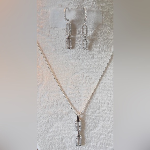 Silver Necklace and Earring Set - Picture 1 of 3